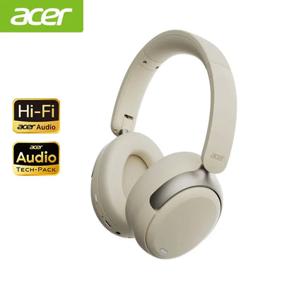 Acer OHR516 ANC Wireless Headphones Noise Cancelling Hi-Res Bluetooth Headset with 40mm Driver, Spatial Audio Over Ear Headphones with Mic