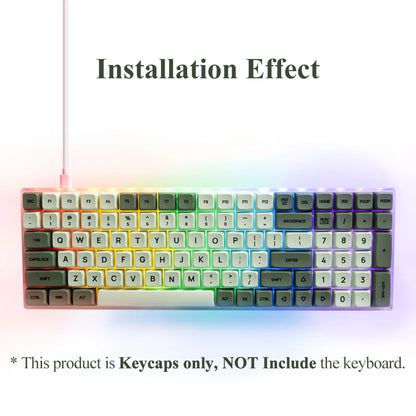 Conjunto de 125 teclas XDA PBT Matcha Green para teclado mecânico de 61/64/68/75/87/98/104/108 teclas, compatível com Cherry/Gateron/Otemu/Kailh