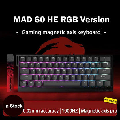 MADLIONS MAD 60/68HE Gaming Magnetic Switch Keyboard, Wired Mechanical Gaming Keyboard with 8K Polling Rate, Rapid Trigger, Hot Swappable RGB 61/68 Keys