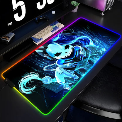 Gamer-Mauspad, Tastaturunterlage, Overwatch Sombra Schreibtisch-Mausmatte, LED-Teppich, Gummi, Gaming-Mauspad RGB, Notebook, Kawaii-Mousepad