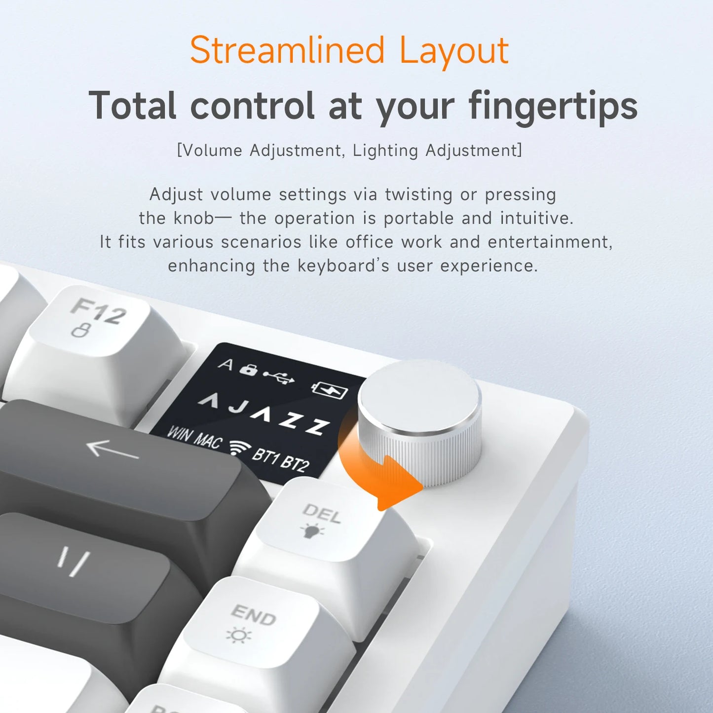 Ajazz AF82 Series 75% Layout Wireless Keyboard with 4000mAh Battery Low Profile Keys Bluetooth Tri-Mode Connectivity  RGB