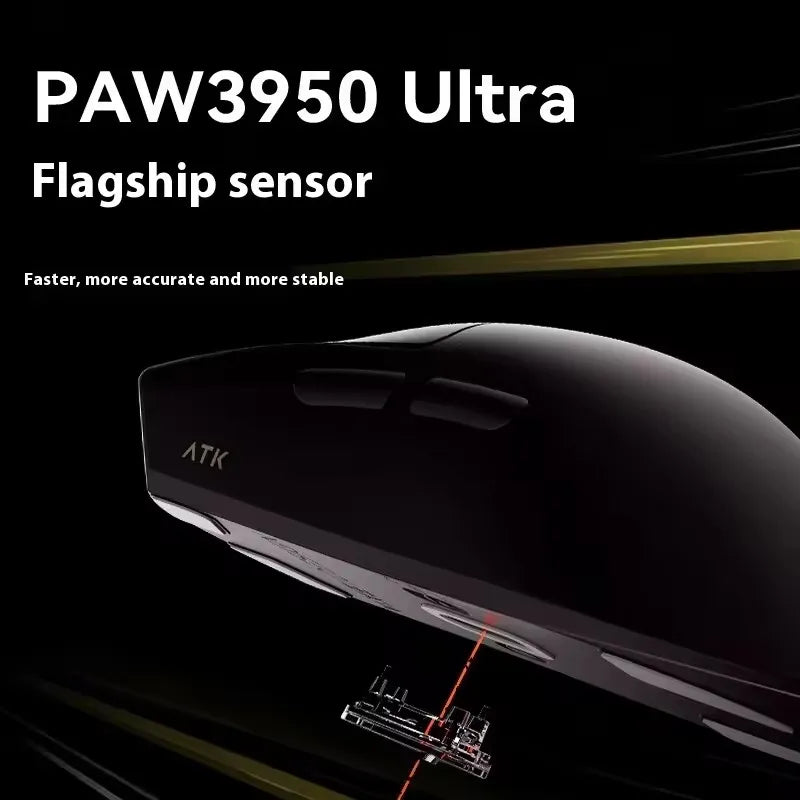 ATK X1 Series vezeték nélküli Bluetooth egér Paw3950/Ultra 8k, könnyű, 49g, hárommódú FPS gamer egér, egyedi ajándék