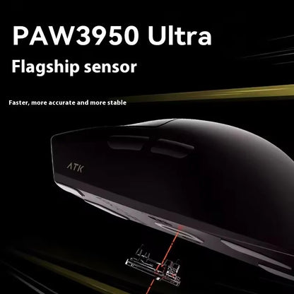 ATK X1 Series vezeték nélküli Bluetooth egér Paw3950/Ultra 8k, könnyű, 49g, hárommódú FPS gamer egér, egyedi ajándék