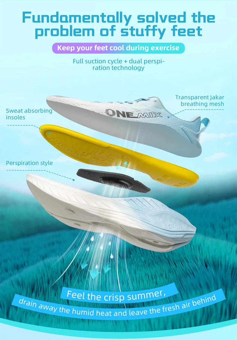 ONEMIX Casual-Laufschuhe, atmungsaktive Sommer-Joggingschuhe für Herren, leichte Gym-Schuhe für Damen, Outdoor-Dämpfungs-Sportschuhe für Herren