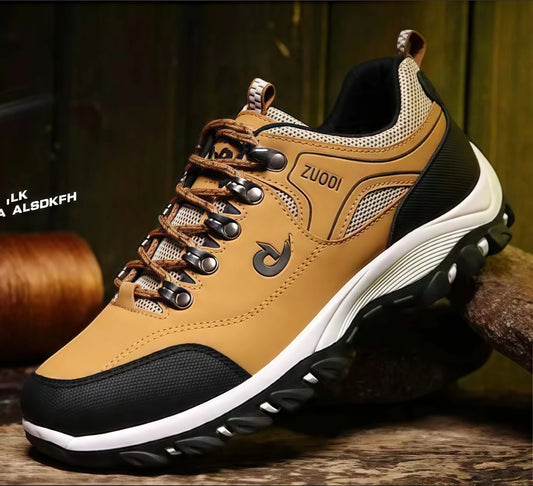 Autumn And Winter Models, Men's Waterproof Hiking Shoes, Outdoor PU Leather Sports Shoes, Wear-Resistant,  Walking, Tactical