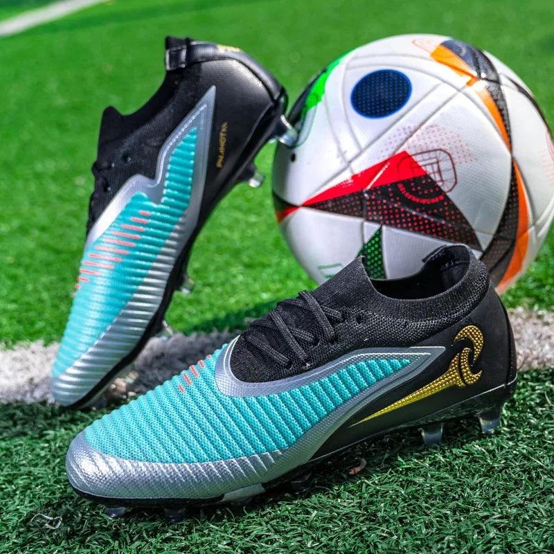 Nouveaux hommes bottes de Football adulte antidérapant Sport de plein air entraînement crampons chaussures de Football garçons longues pointes respirant Match confortable