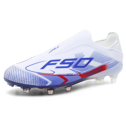 Chaussures de football sans lacets F50 de haute qualité pour hommes, crampons de football FG pour garçons, chaussures de football antidérapantes pour l'entraînement sur gazon, tailles 35-45