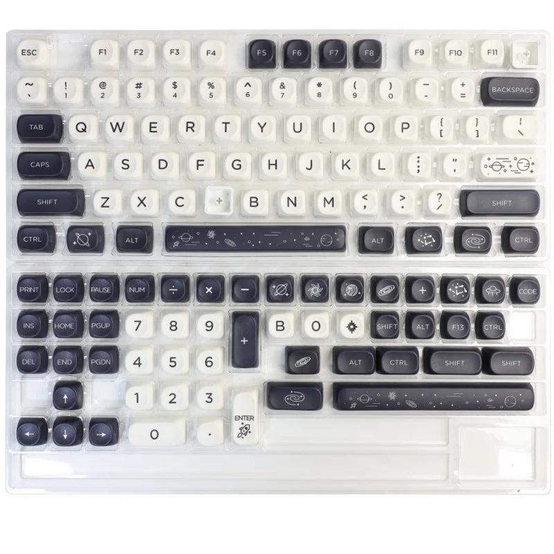 Galaxy Theme Key Cap 129 Keys GMK MOA Profile DYE-SUB PBT Keycap with 1.75U 2U Shift for MX Switch Mechanical Keyboard
