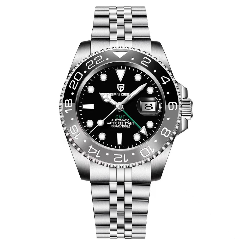 2026 Nuevo reloj mecánico de lujo para hombre PAGANI DESIGN, acero inoxidable, GMT, marca líder, cristal de zafiro, reloj para hombre