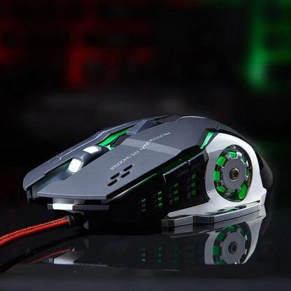 Q13 Bluetooth Wireless Mouse RGB Rechargeable Gaming Mouse, 2.4G Wireless Mouse with Adjustable DPI, 6 Buttons for PC, Laptop & Tablet
