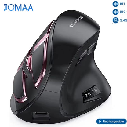 Mouse vertical wireless Jomaa 2.4G+Bluetooth pentru Apple Mac, laptop, notebook, 9 butoane, reîncărcabil, mouse gaming pentru PC și iPad