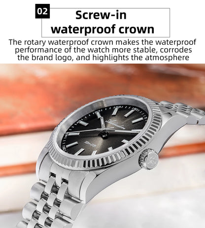 ADDIESDIVE New Men's Watch AD2073 Sapphire Glass 36mm VH31 Sunburst Quartz Watches 10Bar Waterproof Diving Luminous Wristwatch
