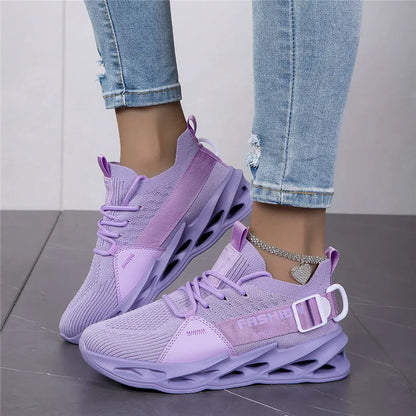 Sneakers casual viola alla moda per donna e uomo, scarpe da corsa Blade, taglie grandi 48, scarpe sportive leggere e traspiranti, sneakers da uomo in rete