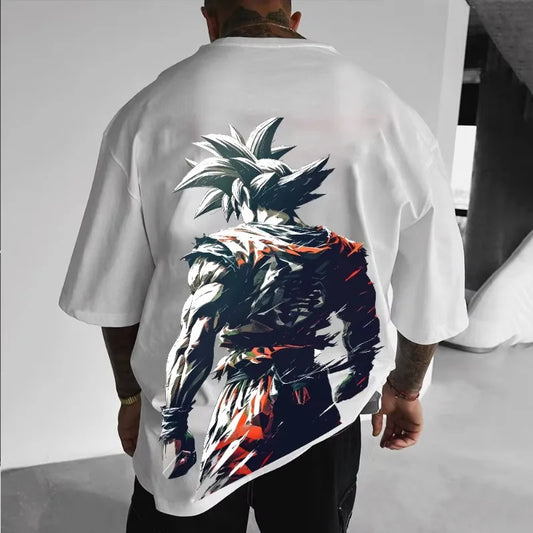 2025 Dragon Ball Animation New Goku Joint T-Shirt Summer Men's and Women's American Loose Casual Parent-Child Short Sleeve Top