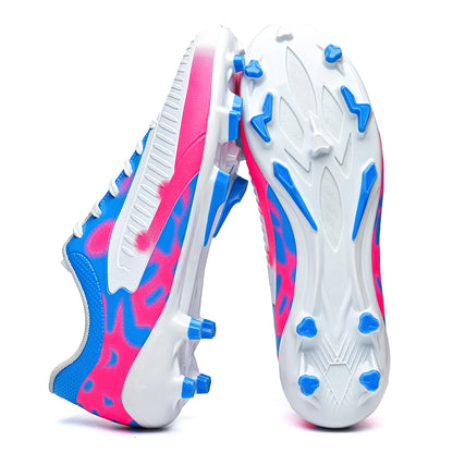 Chaussures de football à tige haute AG FG, respirantes, en PU et mesh, avec crampons TPU complets, antidérapantes, pour protéger la cheville lors des compétitions sur herbe intense.
