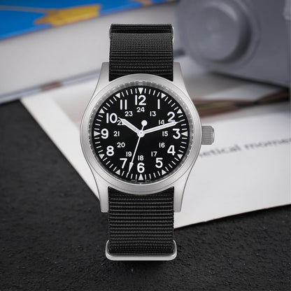 Militado ML05 Vintage Watch VH31 Sweep Second Movement Domed Sapphire Crystal With High Clear AR Coating Luminous 38mm Watches