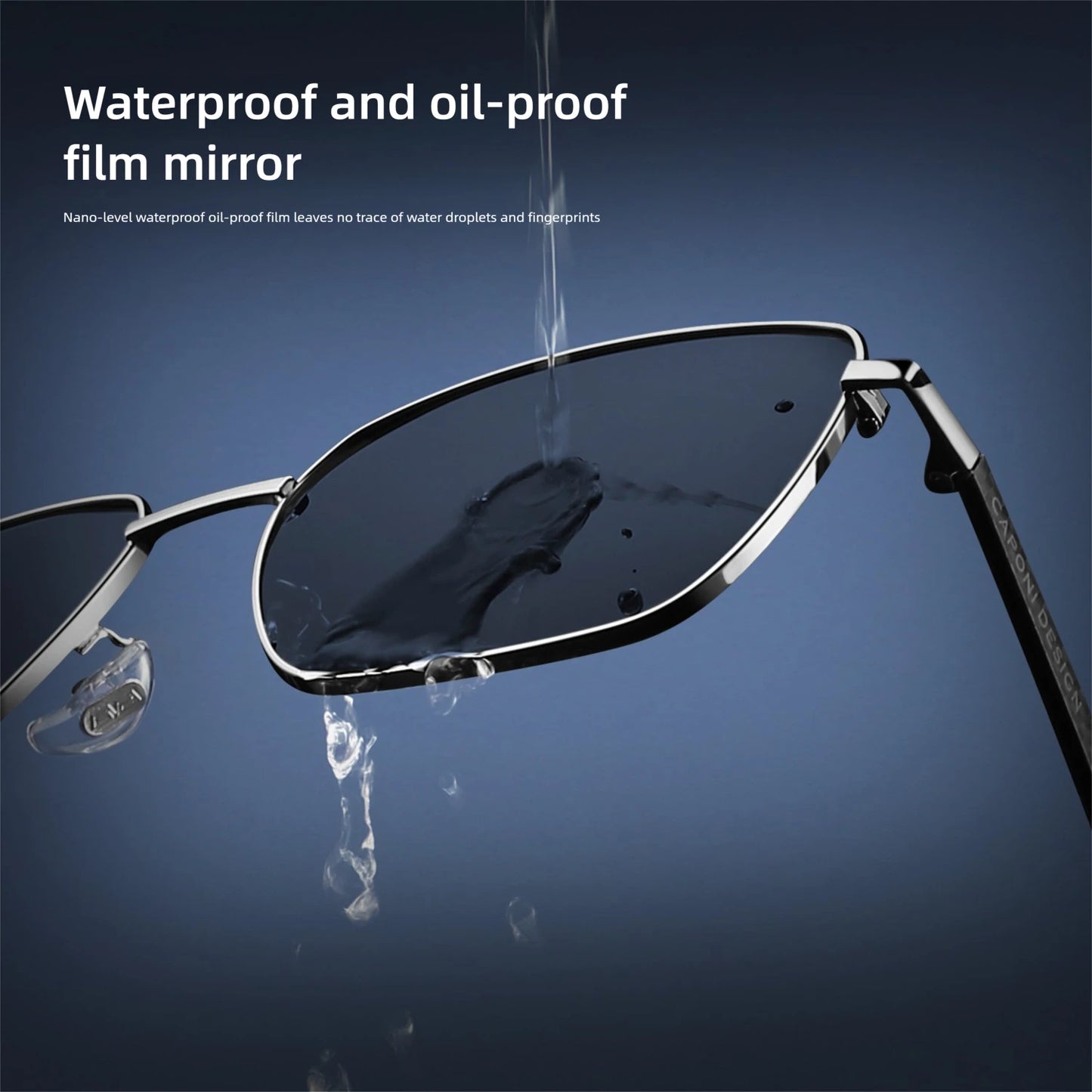 CAPONI Polarized Sun Glasses For Men Light Carbon Fiber Photochromic Black Shades Driving UV420 Oil-proof Lenses Eyewear BS34713