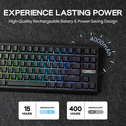 EPOMAKER G84 VIA 80% Layout Hot-Swap Gasket-Mounted Wired/2.4GHz/Bluetooth Wireless Mechanical Keyboard with RGB Backlight