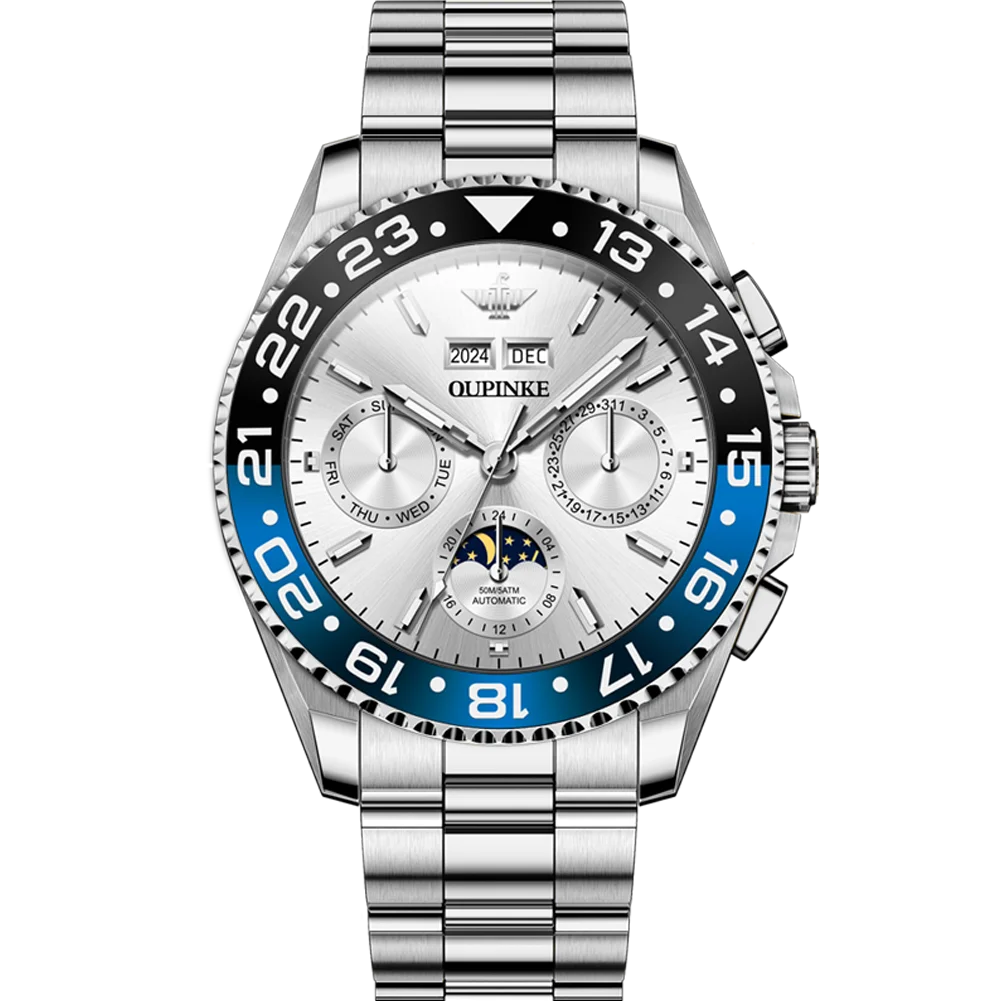 OUPINKE Fashion Mens Watches Top Brand Luxury Business Sport Watch Multifunction Automatic Mechanical Men Clock Waterproof Reloj