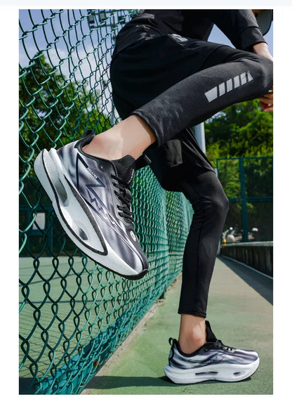 Løbesko til maraton, specialudgave til mænd, sportssko med kulfiberplade, åndbare, ultralette, komfortable, atletiske, støddæmpende, stabile sneakers til kvinder