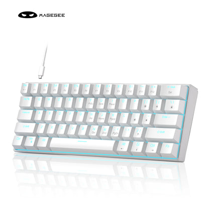 MageGee MK-Star61 60% Mechanical Gaming Keyboard 61Keys Sea Blue Backlit Small Compact Portable 60 Percent Gaming Keyboard Gamer