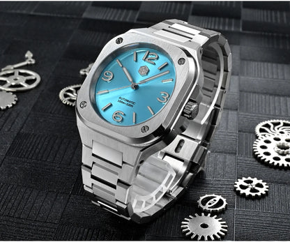 San Martin 40mm Classic Luxury Sport Watch Distinctive Square Case Stainless Steel Men Watch Automatic Mechanical 10 Bar SN0074