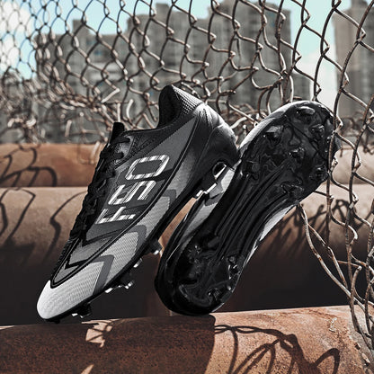 Chaussures de football AG FG unisexes pour adultes, crampons longs à haute adhérence, baskets légères et confortables pour l'entraînement et la compétition