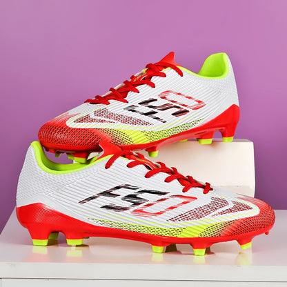 Chaussures de football pour hommes, modèle AG FG, crampons longs améliorés pour une meilleure adhérence, doublure absorbant la transpiration, crampons unisexes pour l’entraînement sur gazon, destinés aux joueurs amate