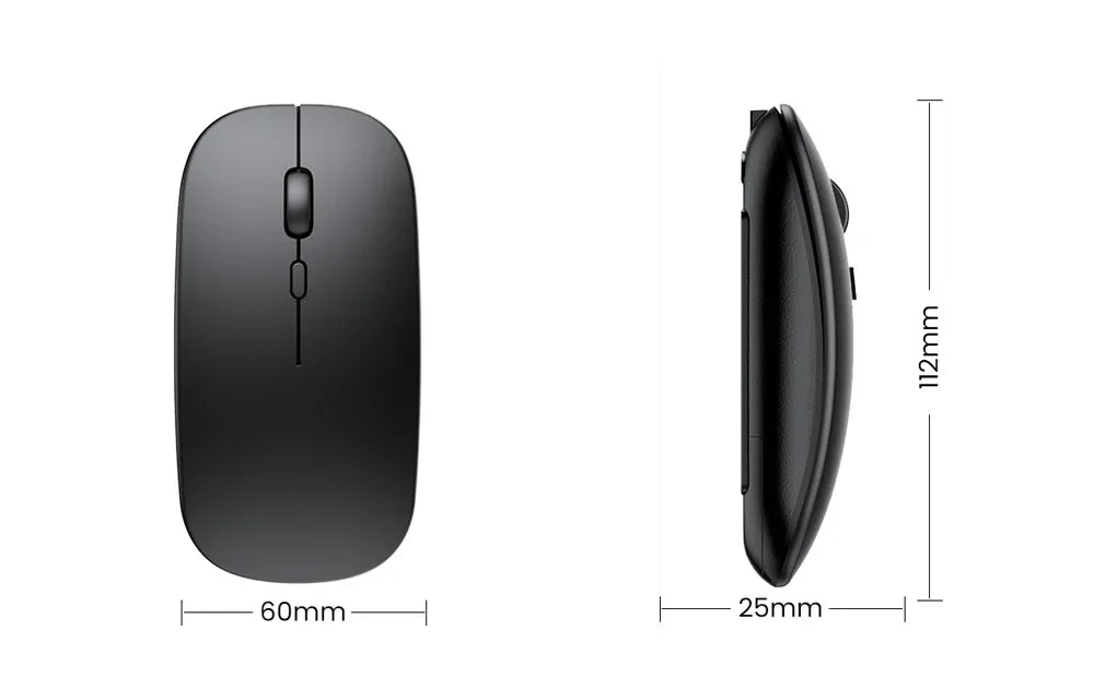 Безжична презареждаема мишка с два режима, съвместима с Bluetooth, 2.4G USB компютърна мишка за лаптоп, iPad, таблет и Notebook, геймърска мишка