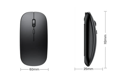Безжична презареждаема мишка с два режима, съвместима с Bluetooth, 2.4G USB компютърна мишка за лаптоп, iPad, таблет и Notebook, геймърска мишка