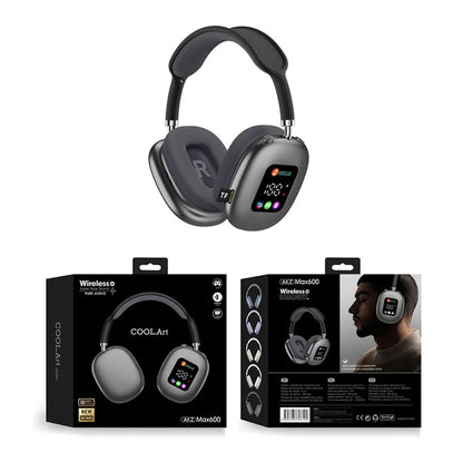 MAX600 Model New Wireless Active Noise Cancelling Headphones Hybrid Wireless Headphone With Touch Control LED Screen 2026 Hot