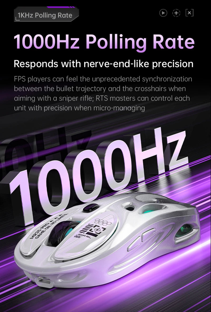 Draadloze 2.4G tri-mode RGB-gamingmuis met hol, lichtgewicht ontwerp, Chroma-verlichting, bekabeld, Bluetooth, e-sports muiscontroller