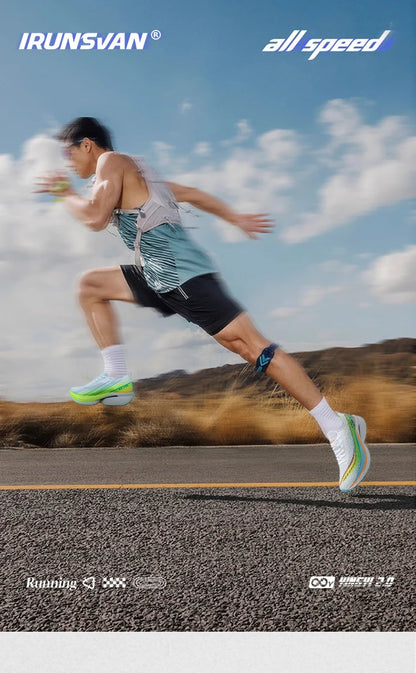 2025 IRUNSVAN SHADOW WING 2.0 PRO Marathon Air Cushion Sports Running Shoes Carbon Plate Trail Running Shoes Lightweight Sneaker