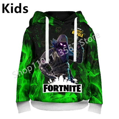 Φούτερ με Κουκούλα Llama Battle Royale F-Fortnited με 3D Εκτύπωση για Άνδρες, Γυναίκες και Παιδιά, Αγόρια και Κορίτσια, Streetwear Πουλόβερ, Πράσινα Τοπ