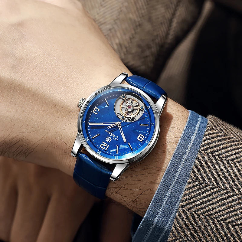 Tourbillon-Herrenuhr, modisch, sportlich, automatisch, mechanisch, wasserdicht – Luxusuhr einer Premium-Marke
