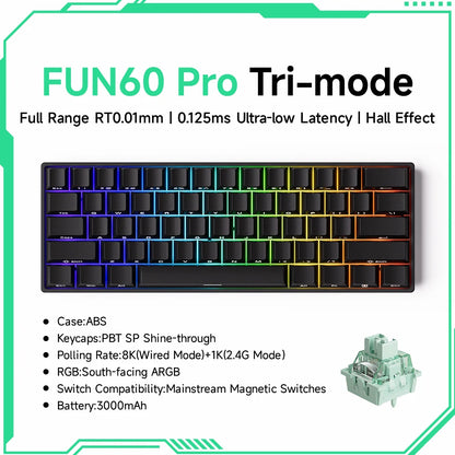 Akko MonsGeek FUN60 PRO&MAX HE Mechanical Keyboard Magnetic Switch 60% Gaming Keyboard Rapid Trigger 8K Custom Keyboard