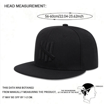 2025 New Five Bar Embroidered Simple Classic Flat Edge Hat Men's Street Hip Hop Hat Women's Outdoor Sunshade Hat Baseball Hat