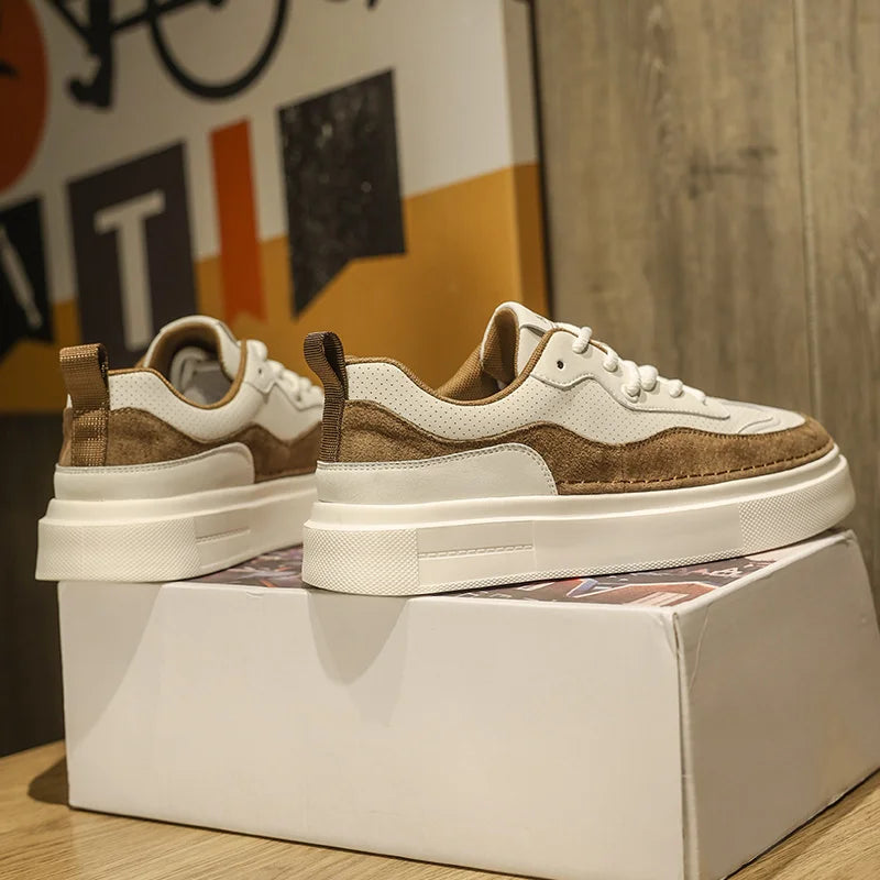 2025 Korean Edition Fashion Men's Casual Shoes Urban Design Slim Fit Low Top Sneakers Breathable Mesh for Streetwear 39-44
