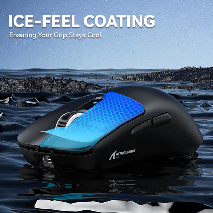 ATTACK SHARK R6 PAW3950MAX Ασύρματο Gaming Ποντίκι, 8Khz Polling, Υπερελαφρύ 39g, Nordic 52840 MCU, Οπτικοί Μικροδιακόπτες Omron