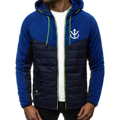 2026 Men's Saiyan Vegeta Avant-garde Style Patchwork Jacket Spring And Autumn Dragon Ball Logo Print Trendy Coat Hoodies, Produit gaming premium Fraquane