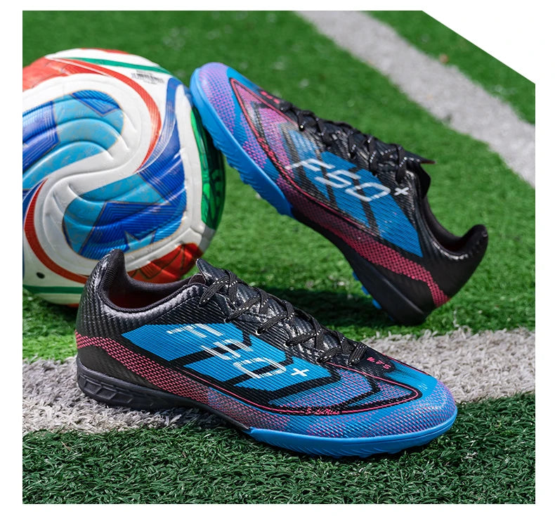 Chaussures de football pour hommes, crampons d'entraînement rapides pour terrain extérieur, chaussures de football à crampons pour terrain synthétique, baskets basses originales unisexes