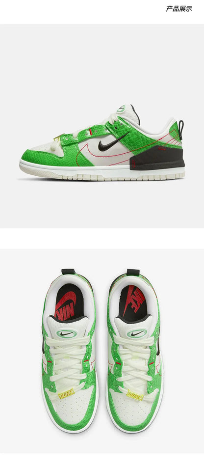 Originální unisexové retro tenisky Nike Dunk Disrupt2 s hadím potiskem, nízký svršek, model DV1491-101