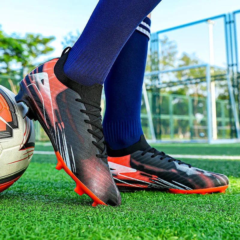 Chaussures de Football professionnelles à fond FG pour hommes, chaussures d'entraînement confortables et durables pour adultes, chaussures de Football à lacets pour adolescents