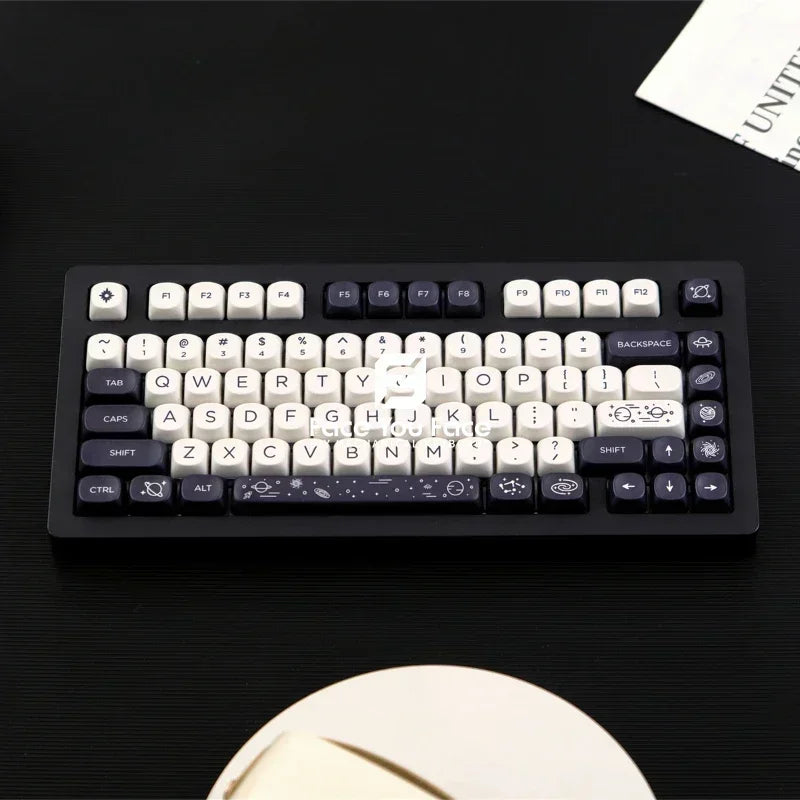 Galaxy Theme Key Cap 129 Keys GMK MOA Profile DYE-SUB PBT Keycap with 1.75U 2U Shift for MX Switch Mechanical Keyboard