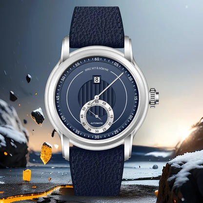 2026 Newly designed Specht & Söhne Men Automatic Watch 39mm Jumping Hour Mechanical Wristwatch Sapphire Crystal Reloj Hombre
