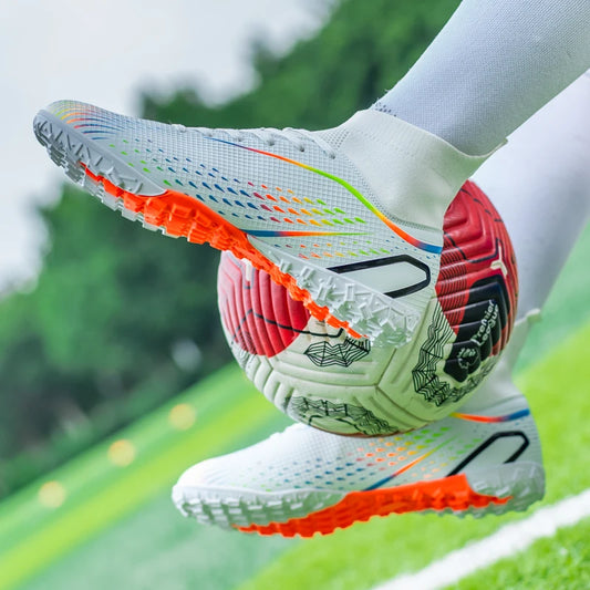 New Men Soccer Shoes Men Grass Breathable Soft Outdoor Football Shoes Cleats Long Spikes Comfortable Training Sport Shoes Men