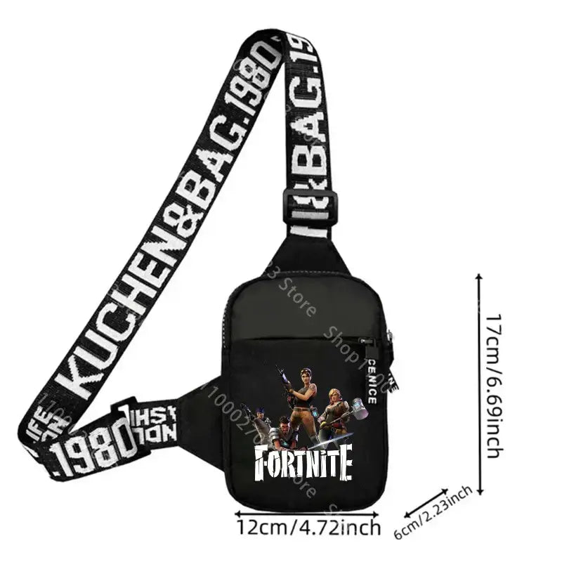 Lekka, sportowo-casualowa torba na ramię dla dorosłych Fortnites, mini torba na telefon z nadrukiem postaci z gry, męska torba crossbody na klatkę piersiową, prezent