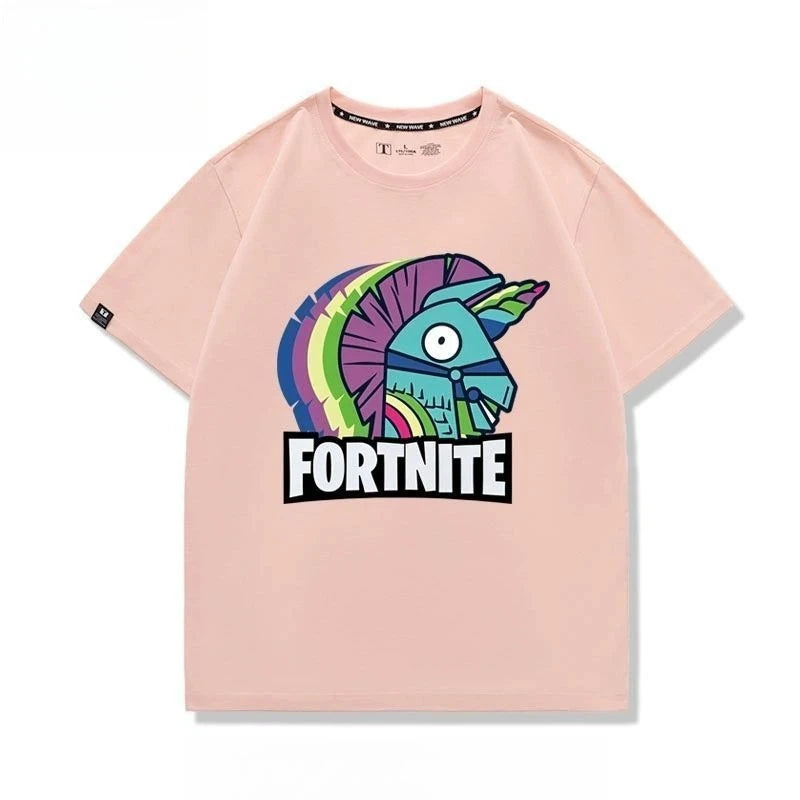 New Fortnite short-sleeved creative high-value cartoon cartoon cool printed men's and women's breathable sweat-absorbent T-shirt