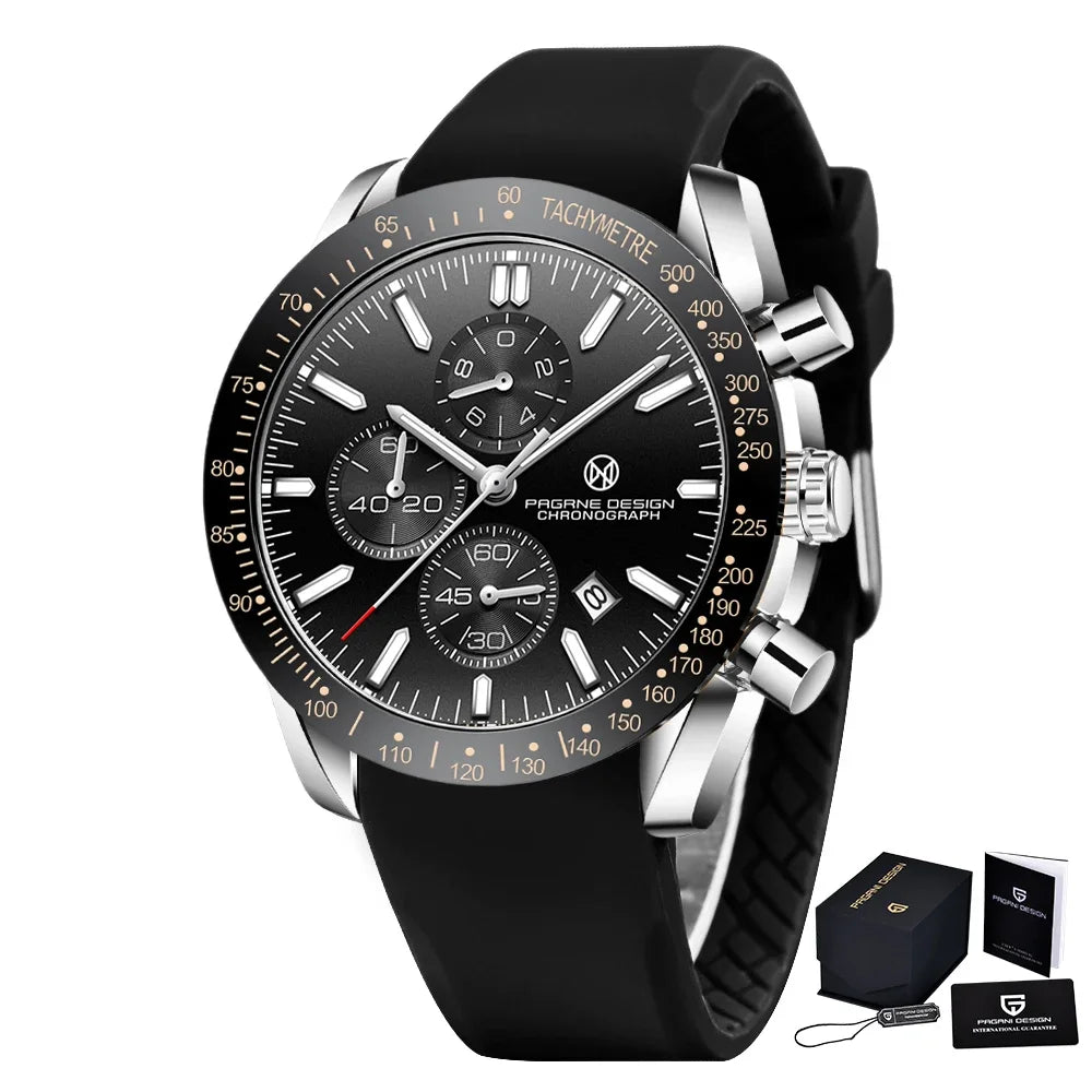 PAGANI DESIGN 45MM 2026 Relógio masculino de quartzo 30M impermeável, luxo business em aço inoxidável Relogio Masculino 5140