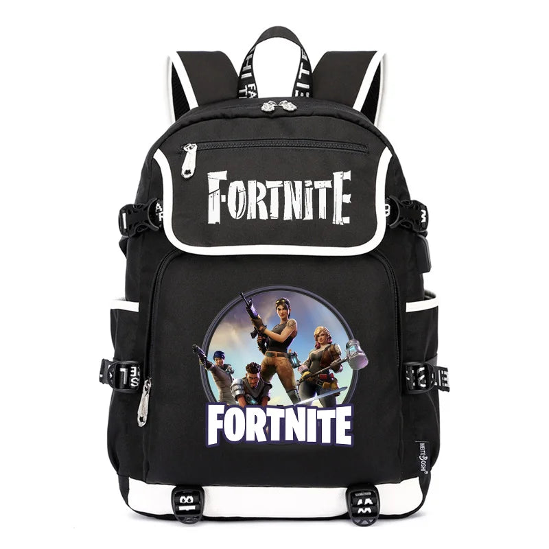 Fortnites Large Capacity Backpack Casual Shoulder Bag with USB Port Unisex Anime Students Schoolbag New Stylish Stationery Gift